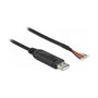 DeLOCK Cable adaptador USB 2.0 Tipo A a serie RS-232 con 9 extremos abiertos y blindaje, 0,5 m