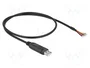 DeLOCK 90415 Cable adaptador USB 2.0 a serie RS-232 con 9 extremos abiertos y blindaje, 0,5 m