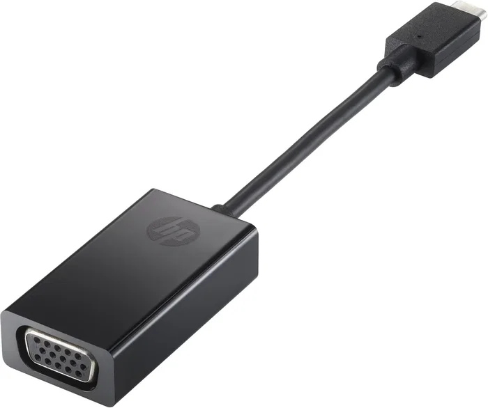 HP Adaptador Gráfico USB-C a VGA 4SH06AA - Negro - Para Windows 10, Windows 11, ChromeOS - Convierte Puerto USB Tipo C a VGA para Monitor, Proyector o TV