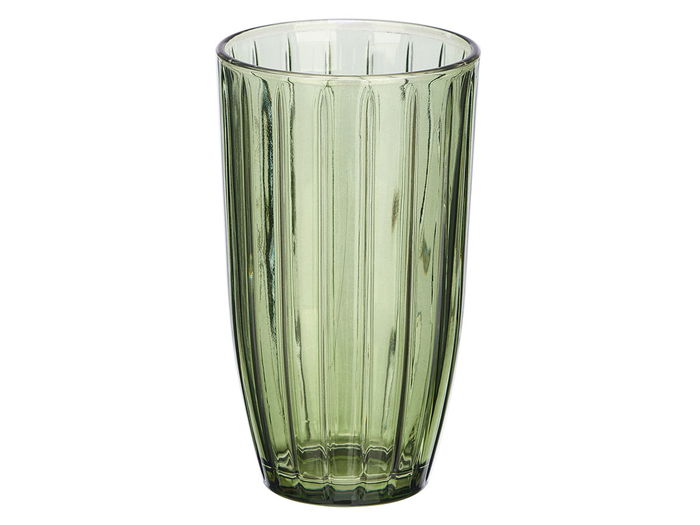 Vivalto Vaso Alto Rayas 440 ml Verde 8.2 x 14.2 x 8.2 cm (Set de 24)