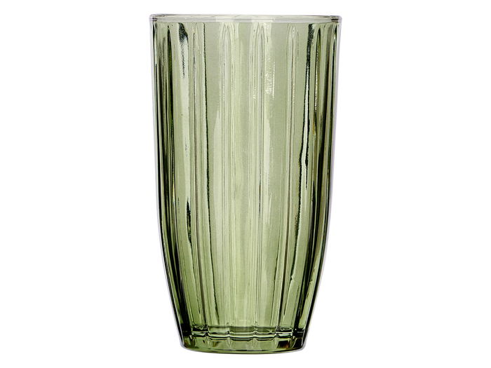 Vivalto Vaso Alto Rayas 440 ml Verde 8.2 x 14.2 x 8.2 cm (Set de 24)