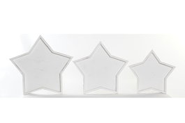 DKD Home Decor Centro de Mesa Shabby Blanco Madera Set de 3 Piezas 54 x 3 x 57 cm