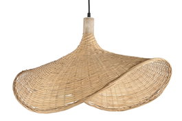 DKD Home Decor Lámpara de Techo de Ratán Sombrero Natural Marrón Claro