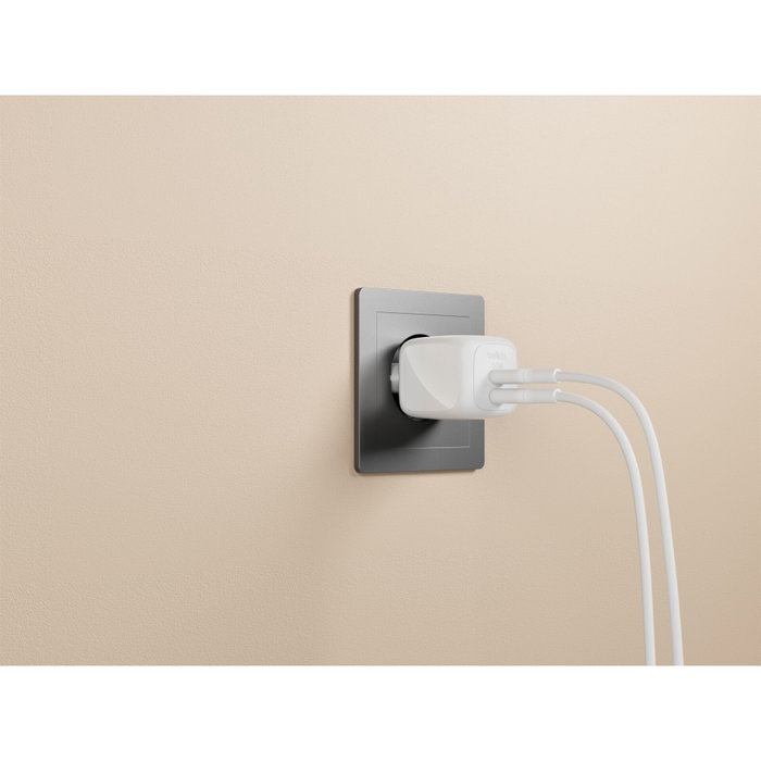 Belkin Cargador BoostCharge Pro 50W Dual USB-C Blanco WCH019kqWH