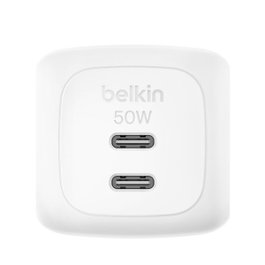 Belkin Cargador BoostCharge Pro 50W Dual USB-C Blanco WCH019kqWH