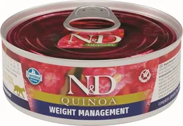 Farmina N&D Cat Quinoa Weight Management Comida Húmeda para Gatos, Control de Peso, Caja 24x80 gr