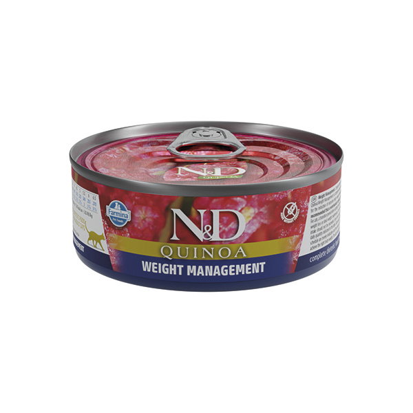 Farmina N&D Quinoa Weight Management para gatos, caja de 24x80g VET