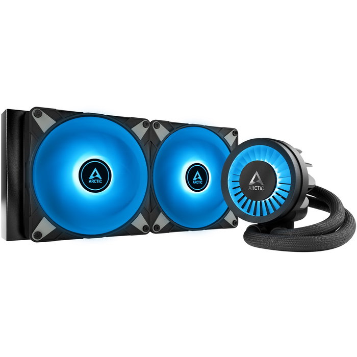 ARCTIC Liquid Freezer III 280 A-RGB - Sistema de refrigeración líquida todo en uno (AIO) para CPU, 2 ventiladores de 140 mm, Negro, compatible con LGA 1851/1700, AM4/AM5