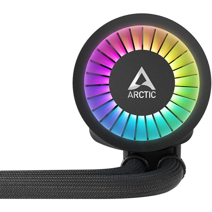 ARCTIC Liquid Freezer III 280 A-RGB - Sistema de refrigeración líquida todo en uno (AIO) para CPU, 2 ventiladores de 140 mm, Negro, compatible con LGA 1851/1700, AM4/AM5