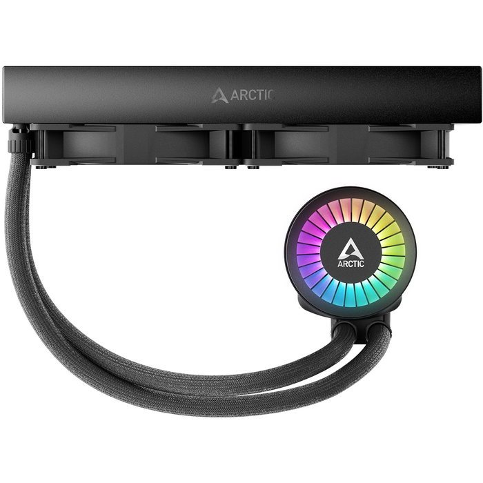 ARCTIC Liquid Freezer III 280 A-RGB - Sistema de refrigeración líquida todo en uno (AIO) para CPU, 2 ventiladores de 140 mm, Negro, compatible con LGA 1851/1700, AM4/AM5
