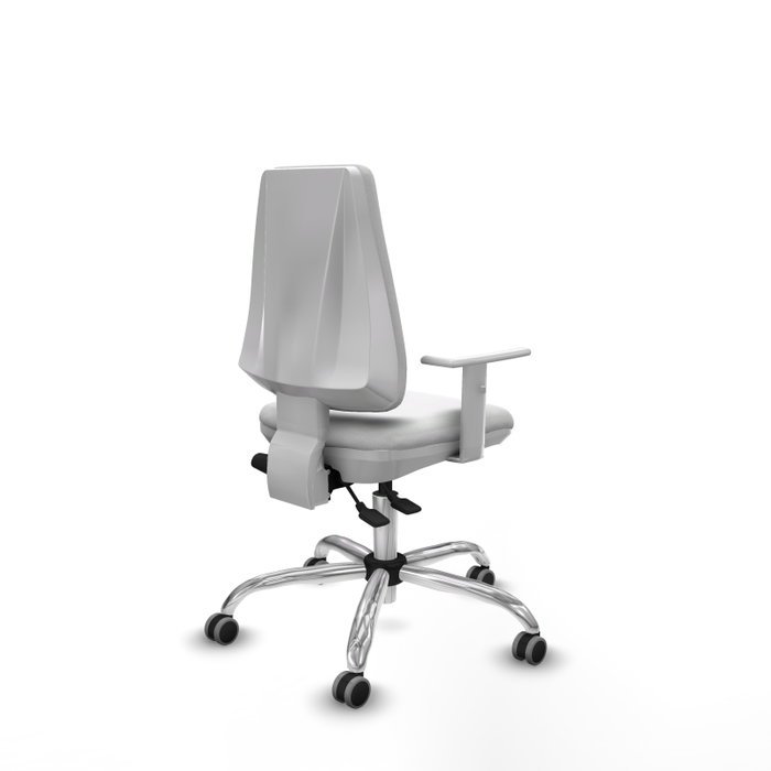 PIQUERAS Y CRESPO Silla de oficina Elche con mecanismo Asincro, Tela Blanca y Base cromada