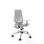 PIQUERAS Y CRESPO Silla de oficina Elche con mecanismo Asincro, Tela Blanca y Base cromada