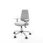 PIQUERAS Y CRESPO Silla de oficina Elche con mecanismo Asincro, Tela Blanca y Base cromada