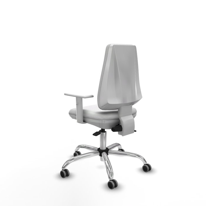PIQUERAS Y CRESPO Silla de oficina Elche con mecanismo Asincro, Tela Blanca y Base cromada