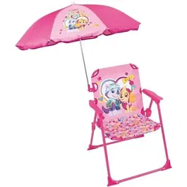 Fun House Paw Patrol - Stella y Everest - Silla Plegable de Camping para Niños con Parasol de 65 cm