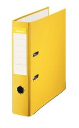 Esselte Archivador Palanca Folio Lomo Ancho PP Interior Forrado Papel Rado Cantoneras Amarillo