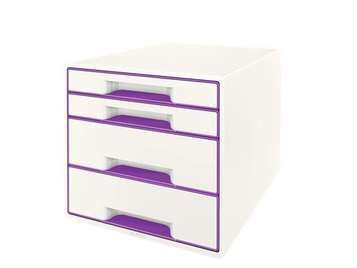LEITZ Wow Cube Módulo de 4 Cajones (2 Grandes + 2 Pequeños) Violeta Metalizado/Blanco LEITZ Wow Cube Módulo de 4 Cajones (2 Grandes + 2 Pequeños) Violeta Metalizado/Blanco