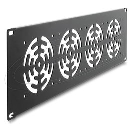 DeLOCK 67417 Tapa Trasera Rack 3U 19" para 4 Ventiladores 92 x 92 mm - Gris Oscuro Metal
