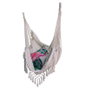 DKD Home Decor Silla Colgante para Terraza y Jardín Crudo 60 x 128 x 100 cm (2 Unidades) Algodón y Poliéster con Flecos