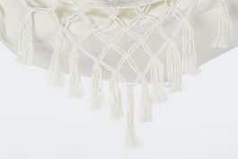 DKD Home Decor Silla Colgante para Terraza y Jardín Crudo 60 x 128 x 100 cm (2 Unidades) Algodón y Poliéster con Flecos