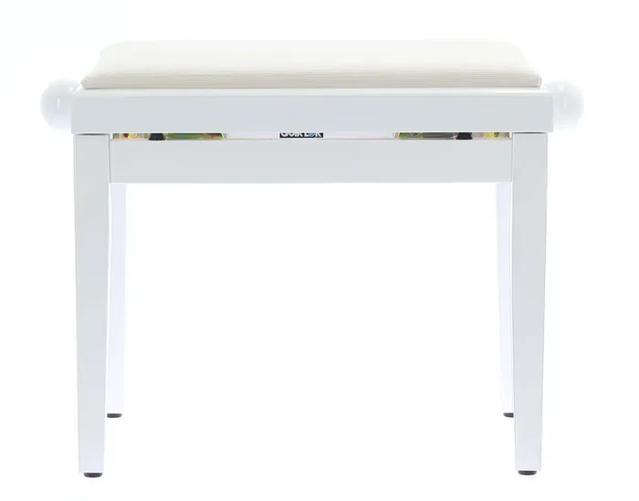Quiklok Banqueta para Piano de Terciopelo Blanco Brillante Quiklok Banqueta para Piano de Terciopelo Blanco Brillante