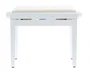 Quiklok Banqueta para Piano de Terciopelo Blanco Brillante