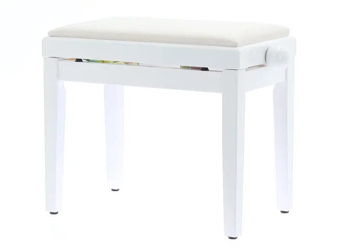Quiklok Banqueta para Piano de Terciopelo Blanco Brillante Quiklok Banqueta para Piano de Terciopelo Blanco Brillante