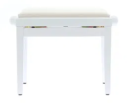 Quiklok Banqueta para Piano de Terciopelo Blanco Brillante