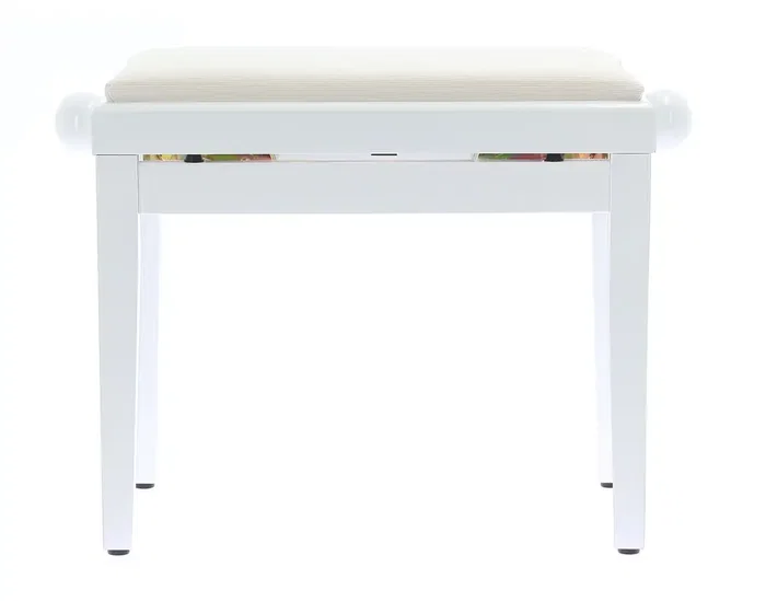 Quiklok Banqueta para Piano de Terciopelo Blanco Brillante Quiklok Banqueta para Piano de Terciopelo Blanco Brillante