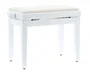Quiklok Banqueta para Piano de Terciopelo Blanco Brillante