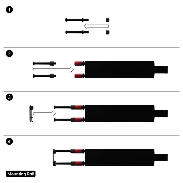 PATCHBOX PBCSX24K Panel de Gestión de Cables Patchcatch Solo, 24 Piezas, Acero y POM, Negro/Rojo, 250 kg Capacidad, Incluye Clips y Separadores