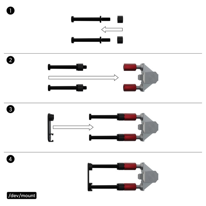 PATCHBOX PBCSX24K Panel de Gestión de Cables Patchcatch Solo, 24 Piezas, Acero y POM, Negro/Rojo, 250 kg Capacidad, Incluye Clips y Separadores