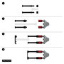 PATCHBOX PBCSX24K Panel de Gestión de Cables Patchcatch Solo, 24 Piezas, Acero y POM, Negro/Rojo, 250 kg Capacidad, Incluye Clips y Separadores