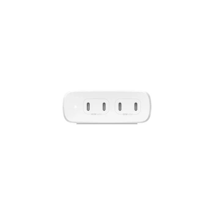 Belkin BoostCharge Pro Cargador de Pared GaN 200W con 4 Puertos USB-C, Carga Rápida PD 3.1 para Portátil MacBook, iPhone, Galaxy, iPad, Cable CA 1.5m, Blanco