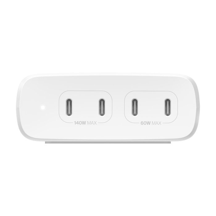 Belkin BoostCharge Pro GaN USB-C 4-en-1 Cargador de 200 W con 4 puertos, Blanco
