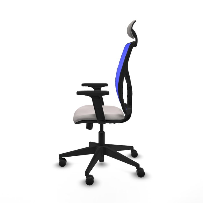 PIQUERAS Y CRESPO Silla de oficina Motilla con Mecanismo Sincro, Blanco y Azul