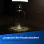 Rev Lamprusco Flame Luz LED para Botellas con Batería Recargable, Blanco