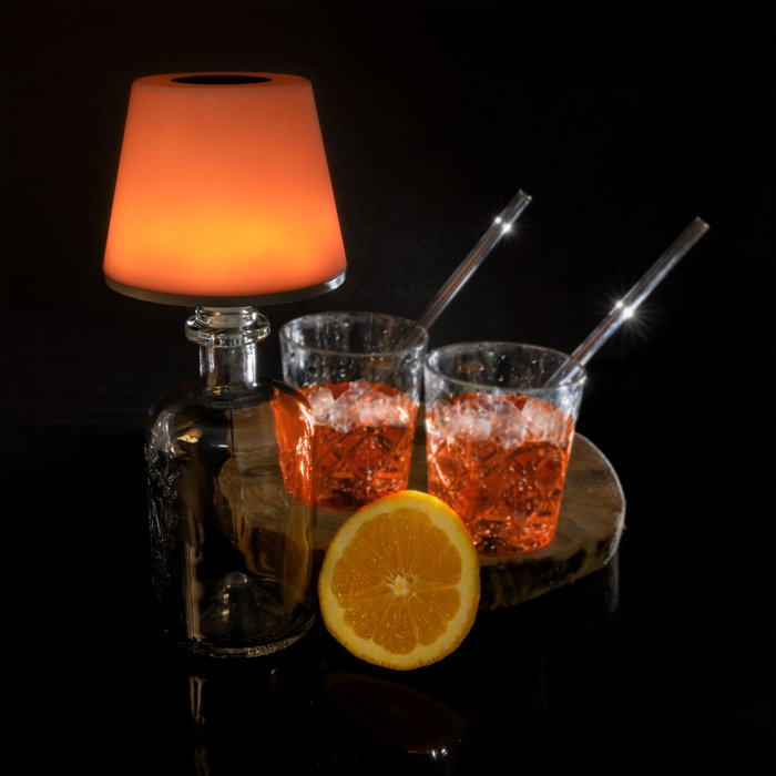 Rev Lamprusco Flame Luz LED para Botellas con Batería Recargable, Blanco