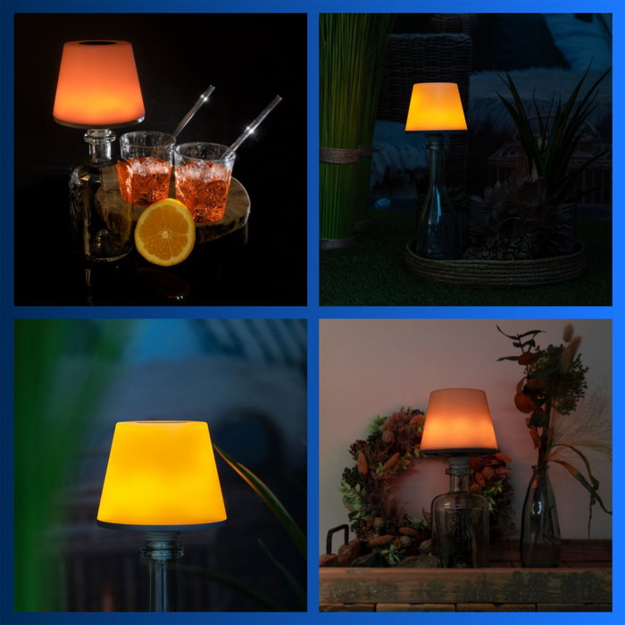 Rev Lamprusco Flame Luz LED para Botellas con Batería Recargable, Blanco