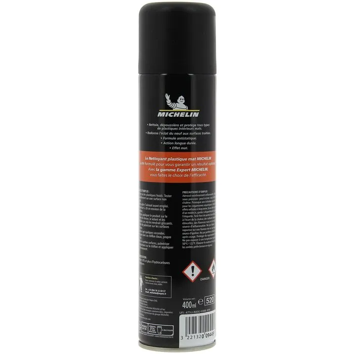Michelin Limpiador Plástico Mate 500ml - Limpia, Renueva y Protege Plásticos Interiores Mate o Satinados Michelin Limpiador Plástico Mate 500ml - Limpia, Renueva y Protege Plásticos Interiores Mate o Satinados