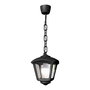Fumagalli Farol de Techo con Cadena Sicar/Roby, Negro, Cristal Transparente, IP55, Casquillo E27 (máx. 23W), 195x195x700 mm, Bombilla no Incluida
