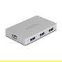 DeLOCK Hub USB 7 Puertos (4x USB-C, 3x USB-A) con Power Delivery 82W, USB 3.2 Gen 2, 10 Gbps, Aluminio Gris