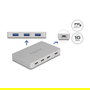 DeLOCK Hub USB 7 Puertos (4x USB-C, 3x USB-A) con Power Delivery 82W, USB 3.2 Gen 2, 10 Gbps, Aluminio Gris
