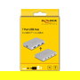 DeLOCK Hub USB 7 Puertos (4x USB-C, 3x USB-A) con Power Delivery 82W, USB 3.2 Gen 2, 10 Gbps, Aluminio Gris