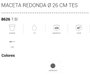 Plastiken Maceta Serie Tes Redonda 26 cm Gris Antracita