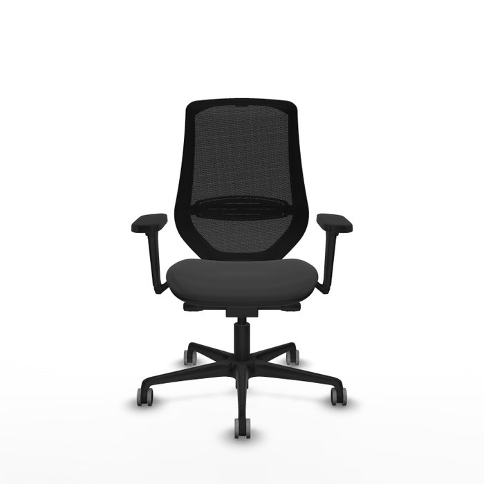 PIQUERAS Y CRESPO Silla de oficina Mardos con mecanismo Sincro/Traslack, Gris oscuro y Negro