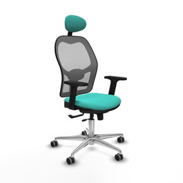 PIQUERAS Y CRESPO Silla de oficina Jorquera Turquesa y Gris con mecanismo Sincro/Traslack