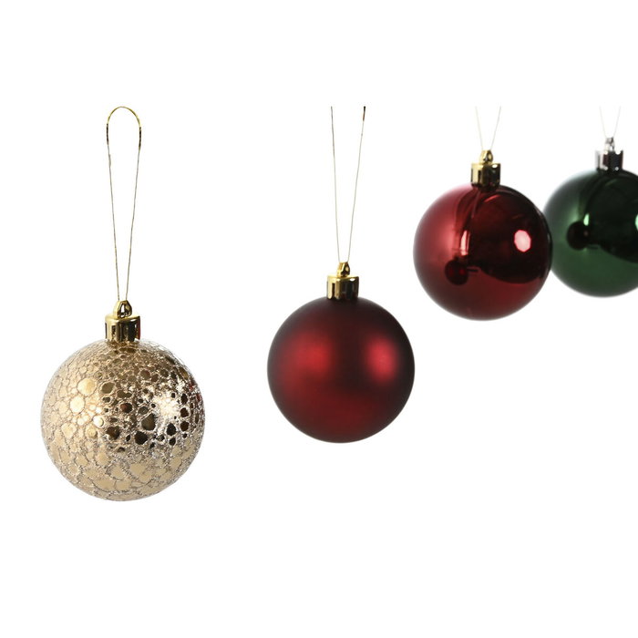 DKD Home Decor Set de 50 Bolas de Decoración Navideña Rojo y Verde DKD Home Decor Set de 50 Bolas de Decoración Navideña Rojo y Verde
