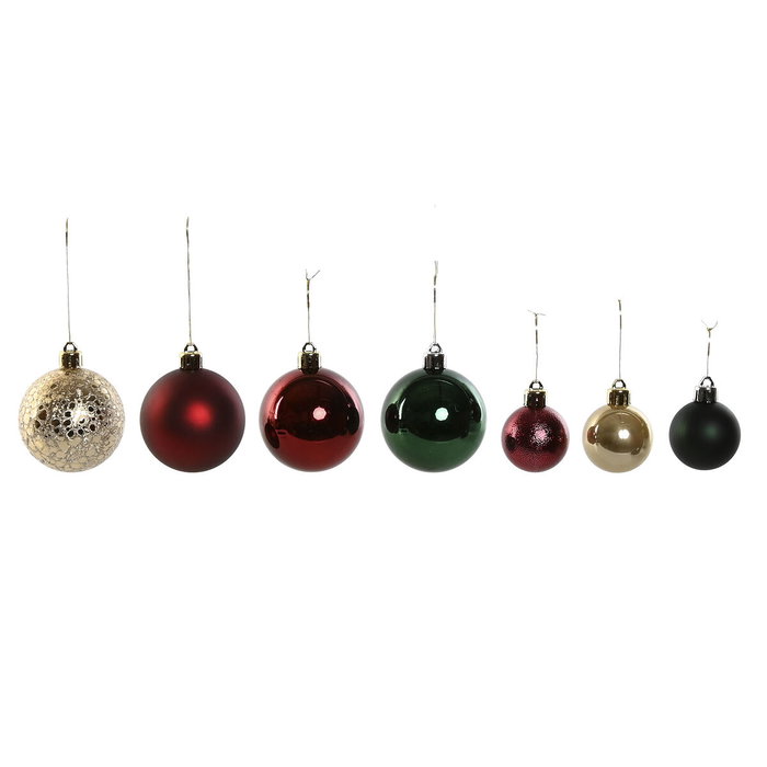 DKD Home Decor Set de 50 Bolas de Decoración Navideña Rojo y Verde DKD Home Decor Set de 50 Bolas de Decoración Navideña Rojo y Verde