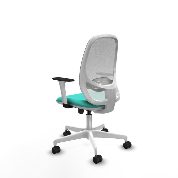 PIQUERAS Y CRESPO Silla de oficina Cilanco con mecanismo Sincro/Traslack Turquesa y Blanco